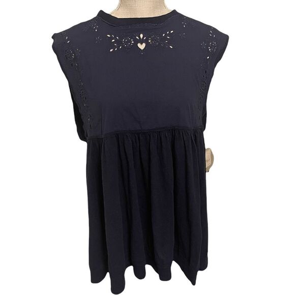 Free People Babydoll Tank Top in Indigo - Picture 1 of 9